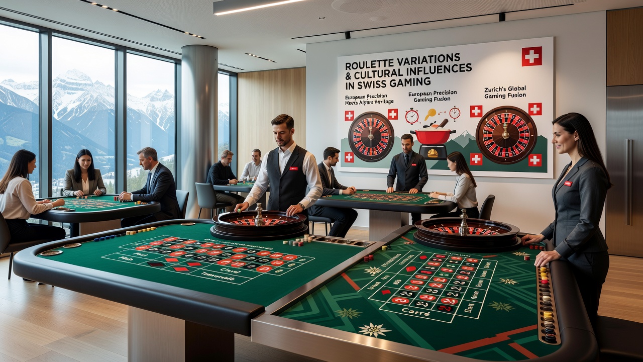 Close-up of roulette table layout in a Swiss gaming venue highlighting French rule markers
